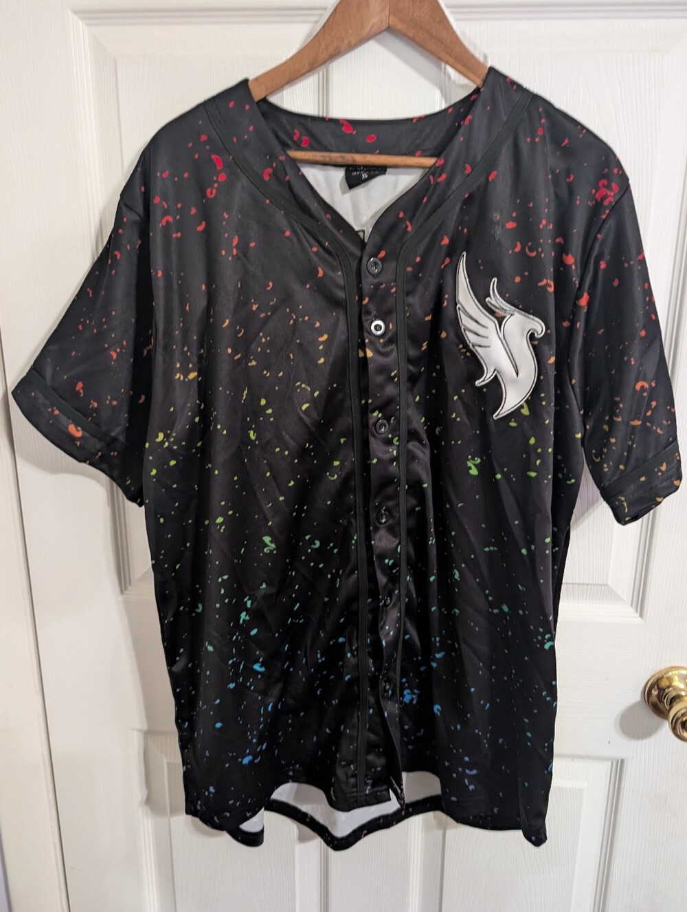 Illenium EDC 2019 Paint Splatter Jersey Black Baseball Shirt Electric Family XL